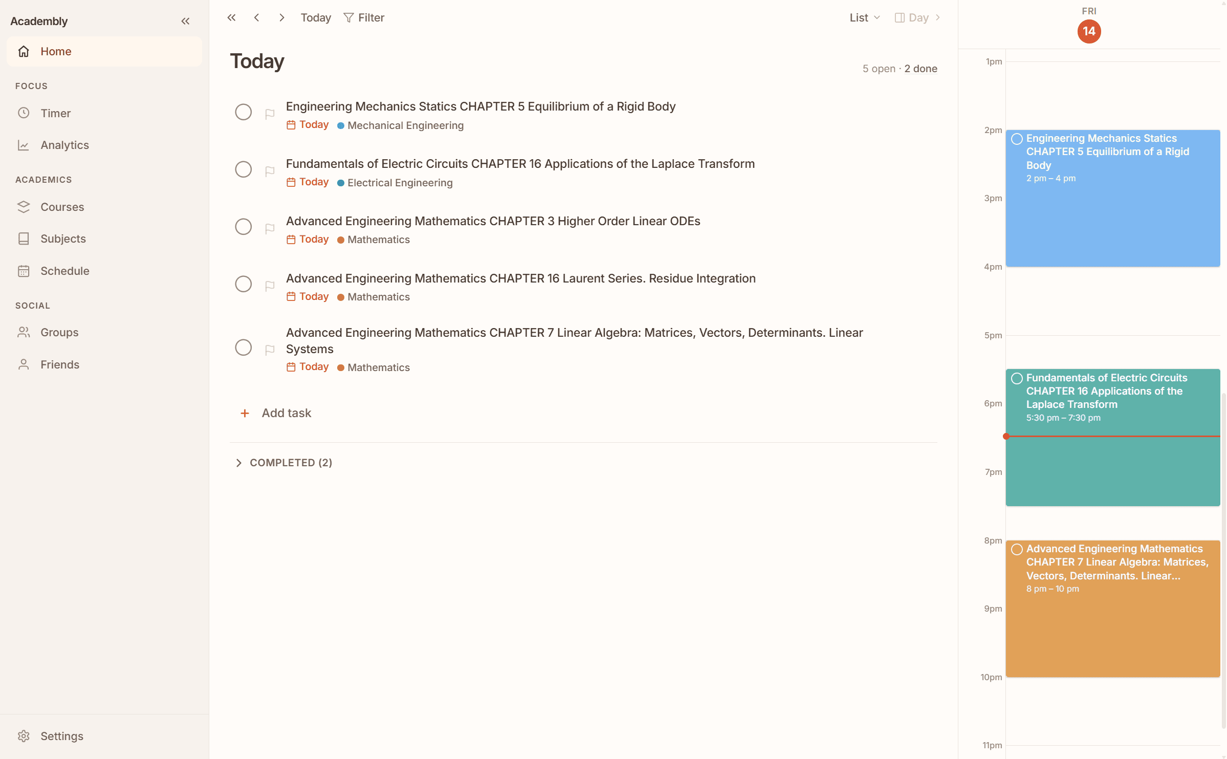 Academbly weekly study planner